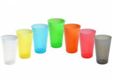 Vratný kelímek 0,5 l transparent - barevná sada (7 ks)