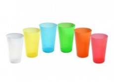 Vratný kelímek 0,5 l transparent - barevná sada (6 ks)
