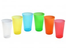 Vratný kelímek 0,5 l transparent - barevná sada (6 ks)