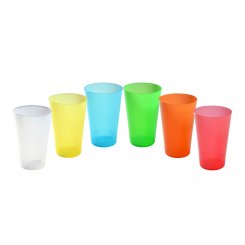 Vratný kelímek 0,5 l transparent - barevná sada (6 ks)